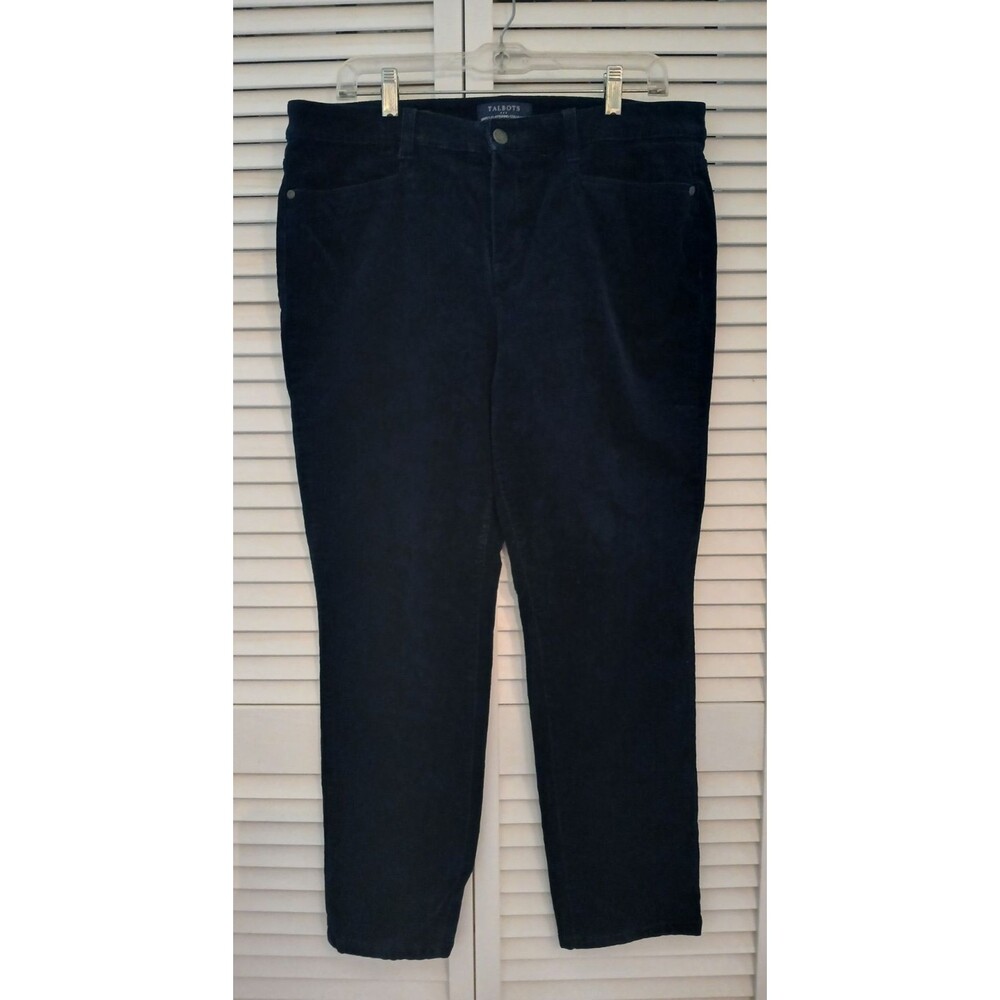 Talbots Corduroy Pants Simply Flattering Collection Women's 14P Navy Blue